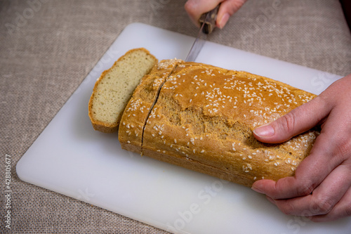 Healthy hommade gluten-free bread for an organic diet photo