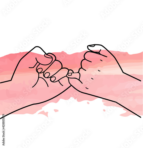Two hands making Pinky swearing promise vector concept