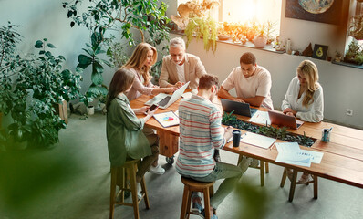 Group of people working in office
