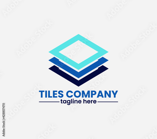 Tiles company logo with construction, tiles floor, decoration, tiler, tiles pattern, tiles, building, and business company logo.
