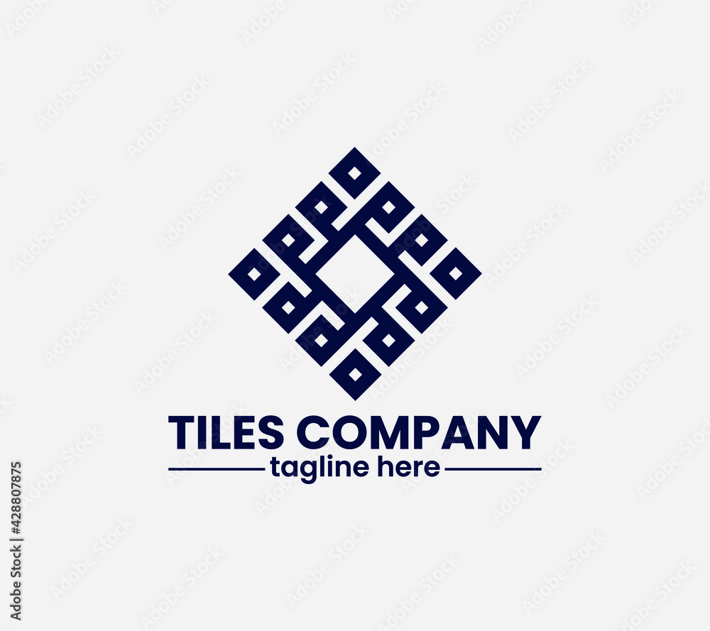 Tiles company logo with construction, tiles floor, decoration, tiler