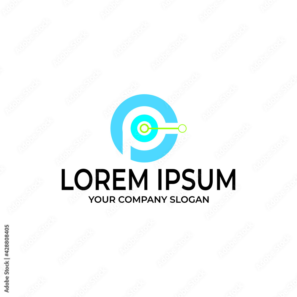 Letter P - Network Technology Logo design vector Letter P - Network Technology Logo design vector