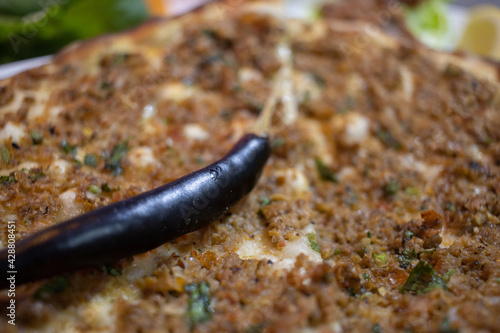 Delicious Turkish Pizza Lahmacun. This Lahmacun is tasty and delicious