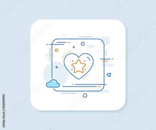 Ranking star line icon. Abstract square vector button. Love rating sign. Best rank symbol. Ranking star line icon. Quality concept badge. Vector
