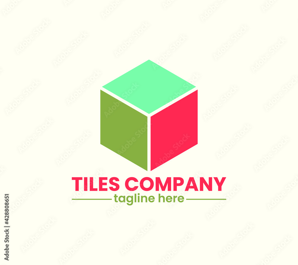Tiles company logo with construction, tiles floor, decoration, tiler