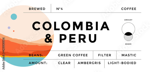 Label, minimalistic style. Graphic and typography design