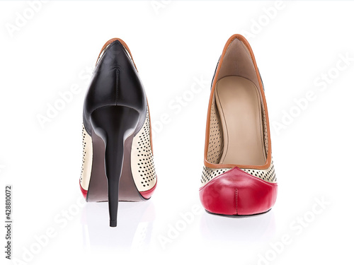Stylish summer high heels female leather shoes