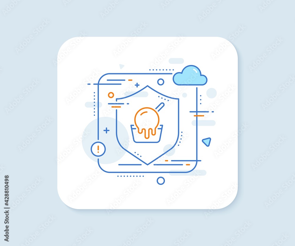 Ice cream cup line icon. Abstract vector button. Vanilla sundae sign. Frozen summer dessert symbol. Ice cream line icon. Protect shield concept. Vector Ice cream cup line icon. Abstract vector button. Vanilla sundae sign. Frozen summer dessert symbol. Ice cream line icon. Protect shield concept. Vector