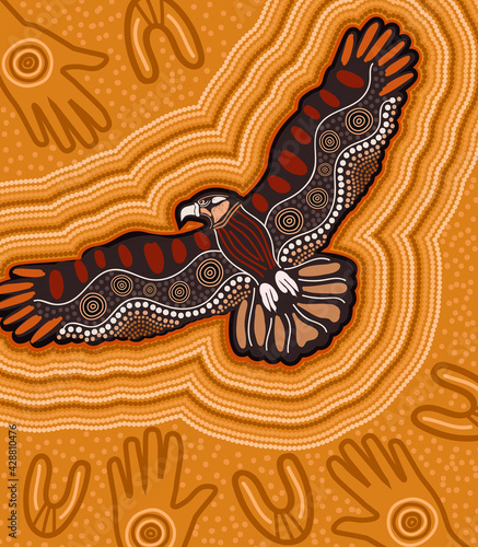 Eagle aboriginal dot artwork