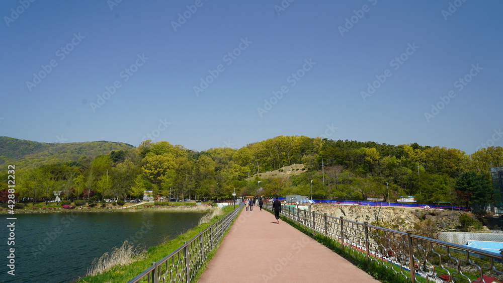 韓国　公園の風景(イチョン)