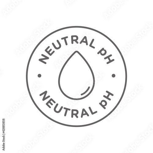 pH neutral balance vector icon, badge seal, logo