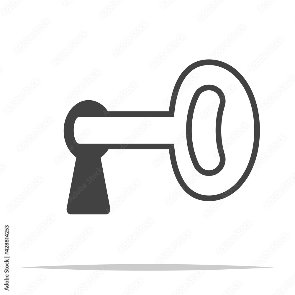 Key in keyhole icon transparent vector isolated Key in keyhole icon transparent vector isolated
