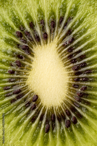 green fresh kiwi fruit flesh macro background