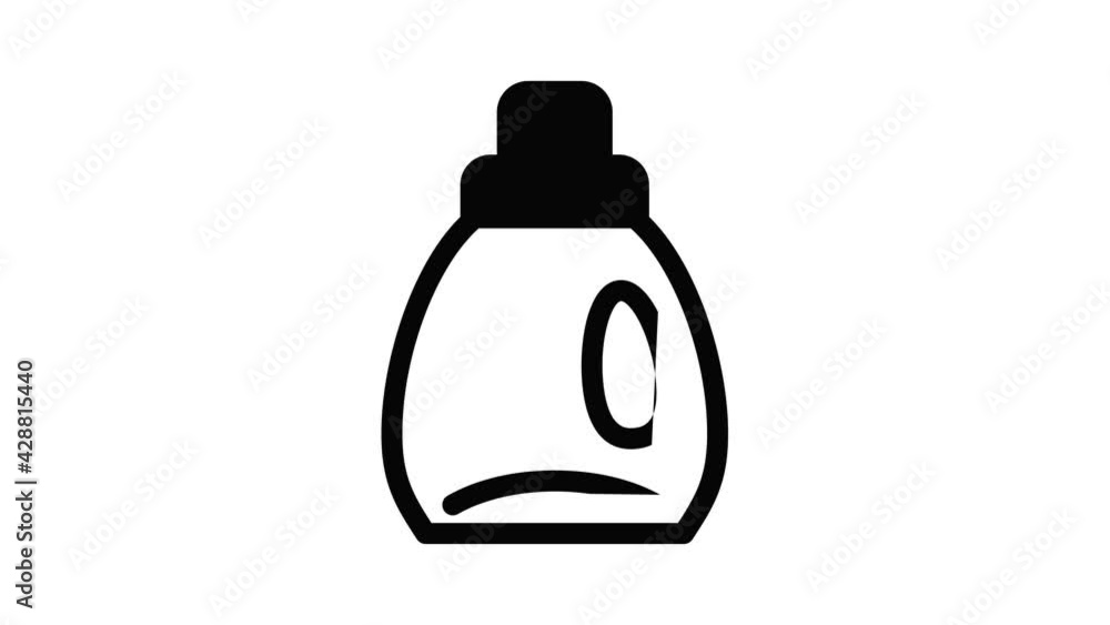 Wash gel bottle icon animation outline best object on white background Wash gel bottle icon animation outline best object on white background