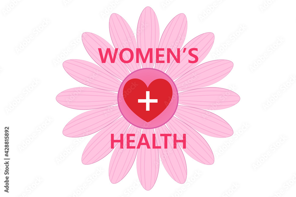 Women's health illustration vector isolated on white background. Heart, and heartbeat sign in a pink flower. Healthcare, awareness month concept.
Women's health illustration vector isolated on white background. Heart, and heartbeat sign in a pink flower. Healthcare, awareness month concept.