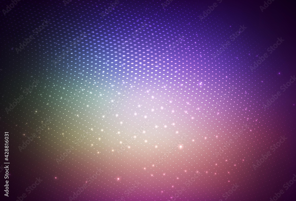 Fototapeta premium Dark Pink, Green vector Blurred bubbles on abstract background with colorful gradient.