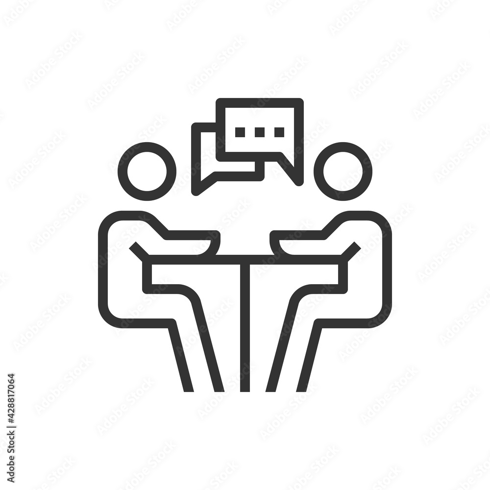 people meeting icon line business vector people meeting icon line business vector
