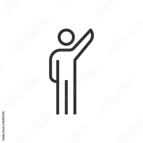 people icon raise one's hand business vector