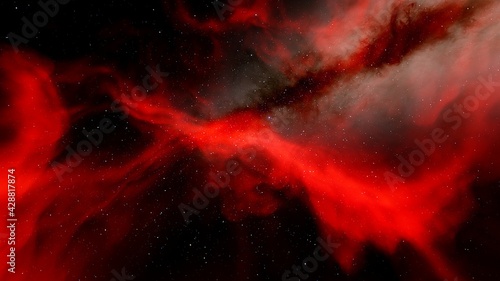Obraz na plátně red-violet nebula in outer space, horsehead nebula, unusual colorful nebula in a