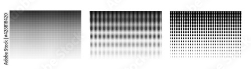 Halftone gradient. Dotted background. Set of halftone backgrounds. Vector illustration