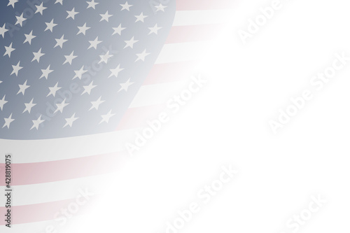 faded american flag illustration over white background presentation slide card