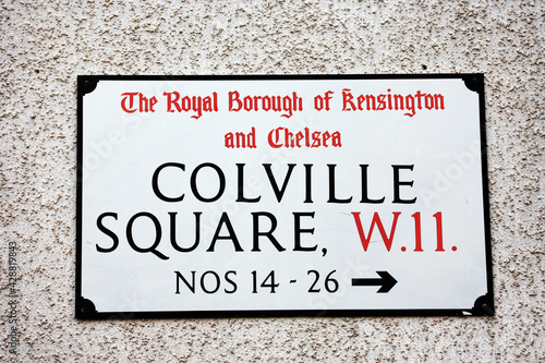 London Street Sign, COLVILEE SQUARE