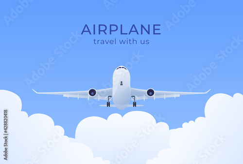 Airplane on the background of the sky