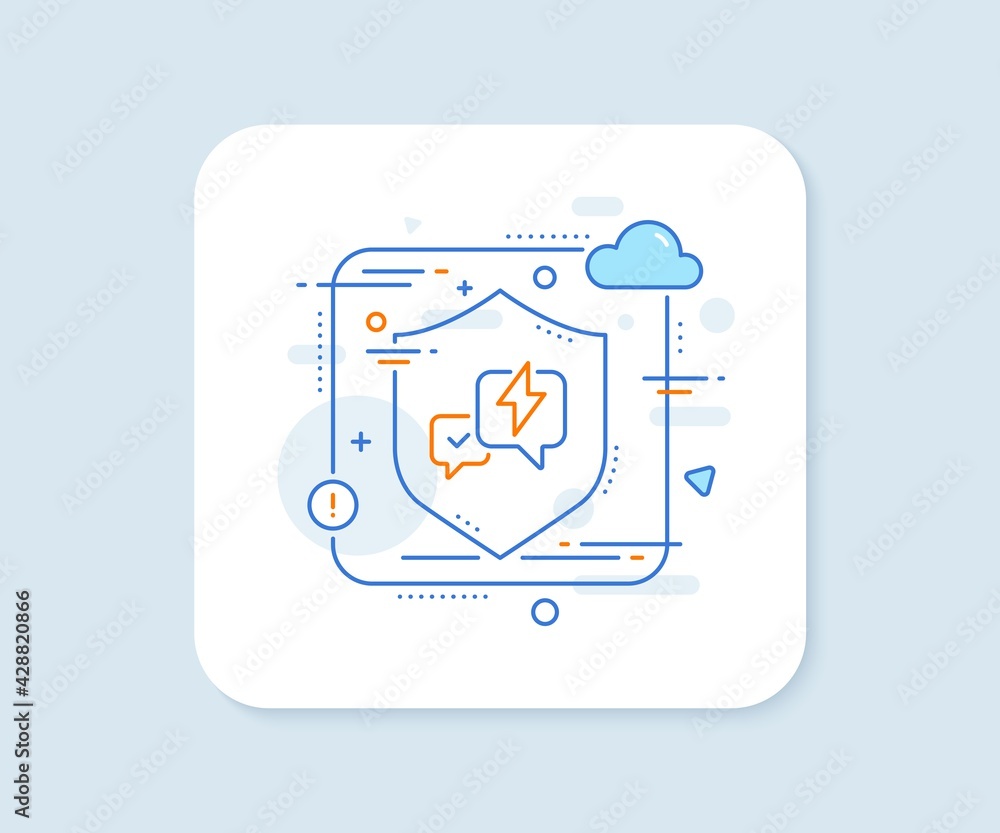 Lightning bolt line icon. Abstract vector button. Chat messages sign. Speech bubble symbol. Lightning bolt line icon. Protect shield concept. Vector Lightning bolt line icon. Abstract vector button. Chat messages sign. Speech bubble symbol. Lightning bolt line icon. Protect shield concept. Vector