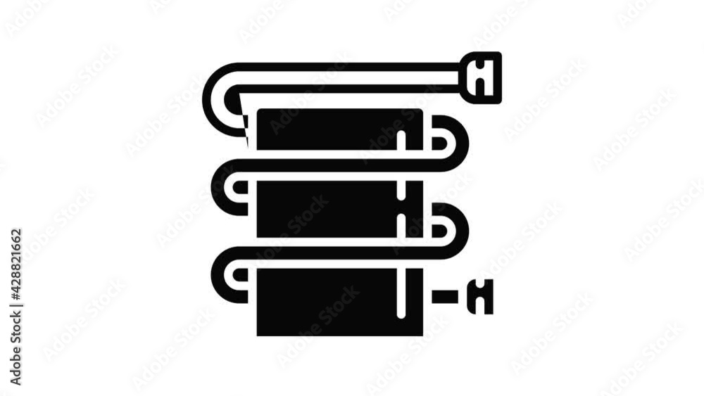 Bathroom heater pipe icon animation outline best object on white background Bathroom heater pipe icon animation outline best object on white background