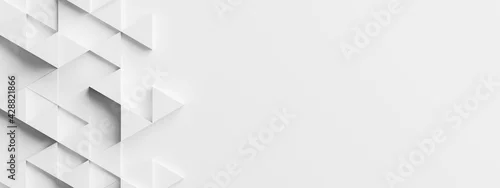 Panel kuchenny z motywem Random shifted white triangle background wallpaper banner pattern with copy space