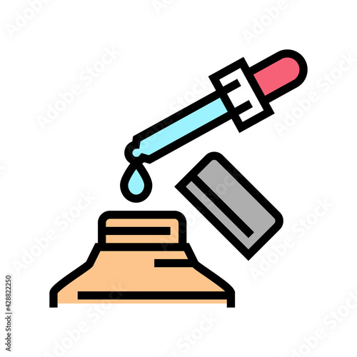 medicine homeopathy liquid dropping from pipette color icon vector. medicine homeopathy liquid dropping from pipette sign. isolated symbol illustration