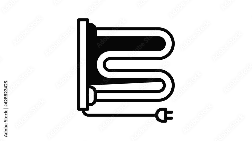 Plug heating pipe icon animation outline best object on white background Plug heating pipe icon animation outline best object on white background