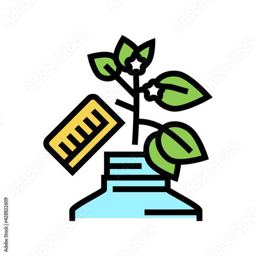 growing homeopathy plant color icon vector. growing homeopathy plant sign. isolated symbol illustration