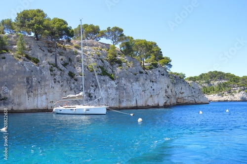 Calanques national park in France near Cassis on the meditarenean see photo