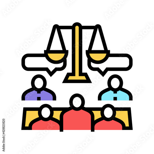 arbitration law dictionary color icon vector. arbitration law dictionary sign. isolated symbol illustration