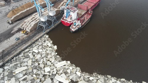 Cargo ship in port