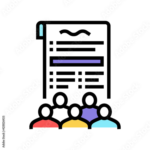social norms law dictionary color icon vector. social norms law dictionary sign. isolated symbol illustration