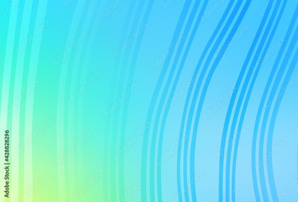 Light Blue, Green vector backdrop with curved lines. Light Blue, Green vector backdrop with curved lines.