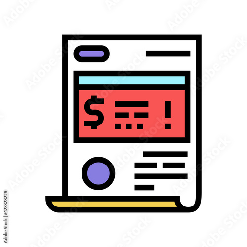 penalty law dictionary color icon vector. penalty law dictionary sign. isolated symbol illustration