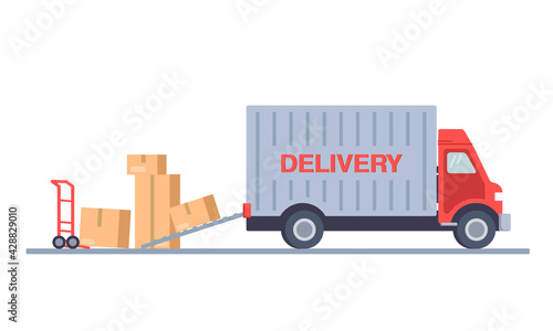 Fast delivery, Home delivery, Free shipping, 24 hour delivery. Delivery vector transport truck