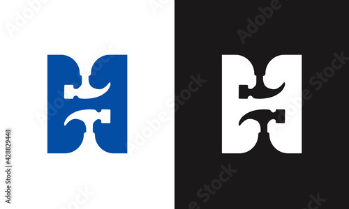 Home remodeling company H letter logo design