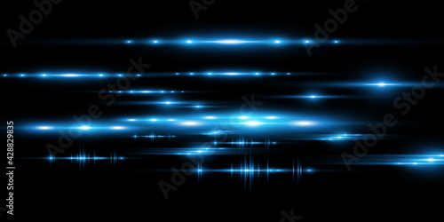 Light blue vector special effect. Glowing beautiful bright lines on a dark background.