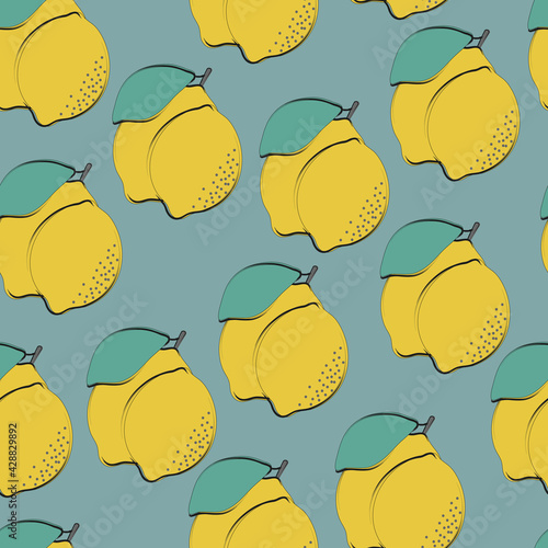 Lemon seamless pattern. Seamless vector background. Illustration for textiles, packaging, planners, postcards, wallpapers, background...
