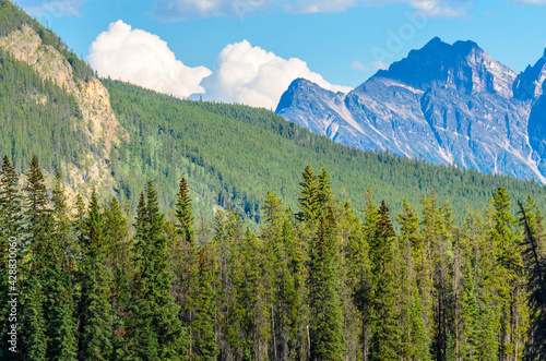 Rocky Mountains. Coastal Mountains. Mount Thompson in Alberta, Banff. Canada. © karamysh