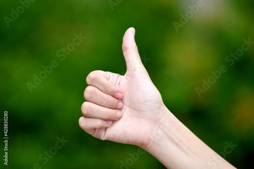 A Female Hand With Thumbs Up