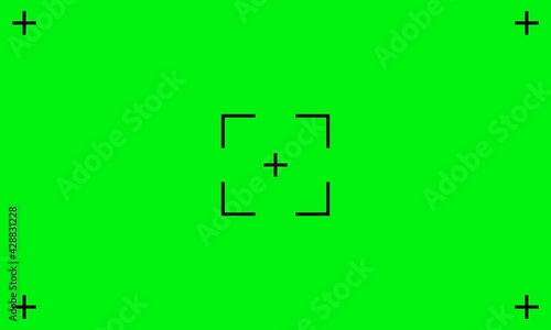 Green chroma screen background. VFX motion tracking markers. Art design green screen backdrop template. Abstract concept video footage replacement tracking markers element. Vector EPS 10