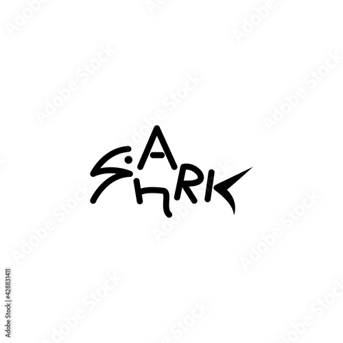 shark logo monogram vector design illustration