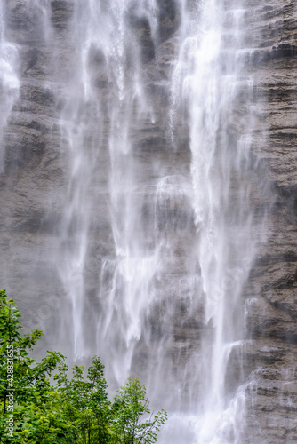 Mountain waterfall near Murren  Switzerland