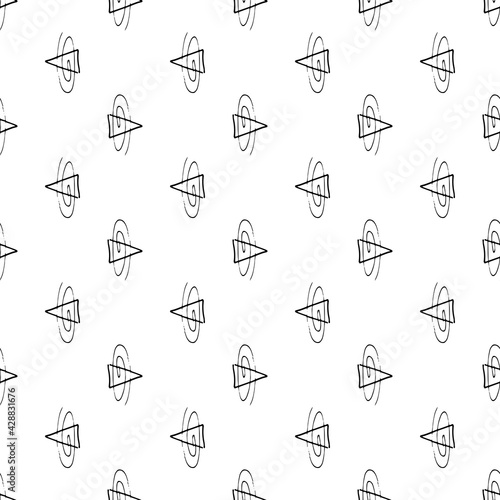 Vector seamless pattern with hand drawn abstract triangle and maelstrom on white background © Alexandra