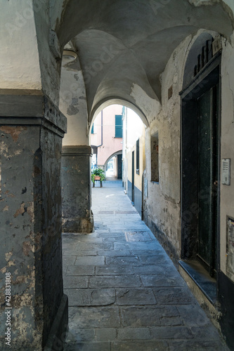 Fototapeta Naklejka Na Ścianę i Meble -  glimpses of streets in the historical center of Chiavari, Ligury, Italy